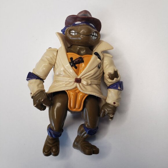 Playmates 1990 TMNT Undercover Don Turtle Complete & Authentic Vintage Figure - Picture 1 of 7